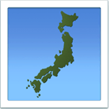 Silueta de Japón en Apple macOS y iOS iPhones