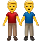 Два мужчины, держащиеся за руки Эмодзи на Apple macOS и iOS iPhone