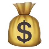 Мешок с деньгами Эмодзи на Apple macOS и iOS iPhone