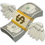 Fajo de dinero con alas en Apple macOS y iOS iPhones