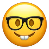 🤓 Visage souriant avec des lunettes Émoji sur Apple macOS et iOS iPhones