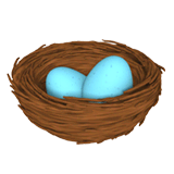 Гнездо с яйцами Эмодзи на Apple macOS и iOS iPhone