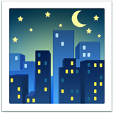🌃 Night With Stars Emoji on Apple macOS and iOS iPhones