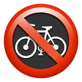 Simbolo che vieta le biciclette su Apple macOS e iOS iPhones