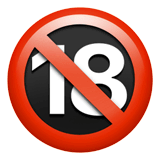 Запрещено для лиц младше восемнадцати лет Эмодзи на Apple macOS и iOS iPhone