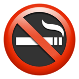 Símbolo de prohibido fumar en Apple macOS y iOS iPhones