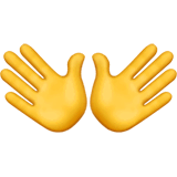 Geöffnete Hände Emoji auf Apple macOS und iOS iPhones