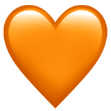 Corazón naranja en Apple macOS y iOS iPhones