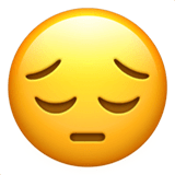 😔 Pensive Face Emoji on Apple macOS and iOS iPhones