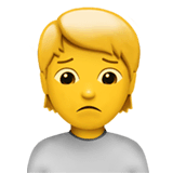 Person mit gerunzelter Stirn Emoji auf Apple macOS und iOS iPhones