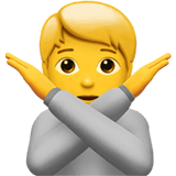 Person Gesturing NO Emoji on Apple macOS and iOS iPhones
