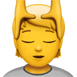 Person, die eine Kopfmassage genießt Emoji auf Apple macOS und iOS iPhones