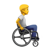Человек в ручном инвалидном кресле, лицом вправо on Apple