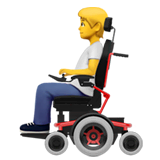 Persona en una silla de ruedas eléctrica en Apple macOS y iOS iPhones