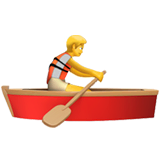 Person Rowing Boat on Apple