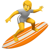 Person Surfing Emoji on Apple macOS and iOS iPhones