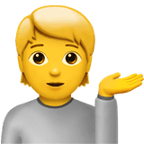Person Tipping Hand Emoji on Apple macOS and iOS iPhones