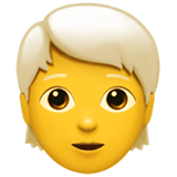 Person mit weißem Haar Emoji auf Apple macOS und iOS iPhones