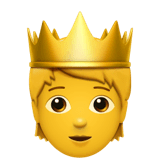 Personne avec une couronne sur Apple macOS et iOS iPhones