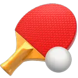 टेबल टेनिस का पैडल और गेंद on Apple