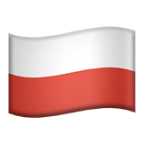 Bandeira da Polónia nos iOS iPhones e macOS da Apple
