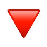 Triangolo rosso con la punta verso il basso su Apple macOS e iOS iPhones