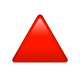 🔺 Triángulo rojo señalando hacia arriba Emoji en Apple macOS y iOS iPhones