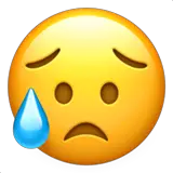 Sad But Relieved Face Emoji on Apple macOS and iOS iPhones