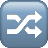 Symbol für „Titel im Zufallsmodus“ Emoji auf Apple macOS und iOS iPhones