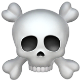 Totenkopf mit gekreuzten Knochen Emoji auf Apple macOS und iOS iPhones