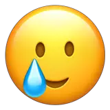 🥲 Faccia sorridente con una lacrima Emoji su Apple macOS e iOS iPhones