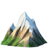 Заснеженная горная вершина Эмодзи на Apple macOS и iOS iPhone