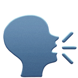 🗣️ Silhouette eines sprechenden Kopfs Emoji auf Apple macOS und iOS iPhones