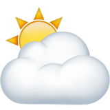 ⛅ Sol detrás de una nube Emoji en Apple macOS y iOS iPhones