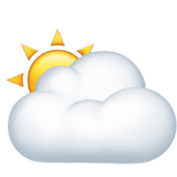 Sun Behind Large Cloud Emoji on Apple macOS and iOS iPhones