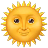 🌞 Soleil avec visage Émoji sur Apple macOS et iOS iPhones