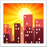 Sonnenuntergang in der Stadt Emoji auf Apple macOS und iOS iPhones