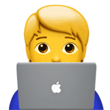 Человек за компьютером Эмодзи на Apple macOS и iOS iPhone