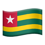 Bandeira do Togo nos iOS iPhones e macOS da Apple