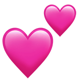 Zwei Herzen Emoji auf Apple macOS und iOS iPhones