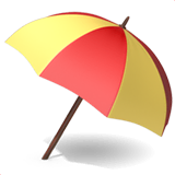 Пляжный зонтик Эмодзи на Apple macOS и iOS iPhone