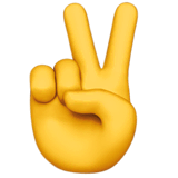 Рука с жестом мира Эмодзи на Apple macOS и iOS iPhone