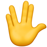 🖖 Mão aberta com separação entre o dedo médio e o anelar Emoji nos Apple macOS e iOS iPhones