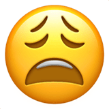 😩 Cara de cansancio Emoji en Apple macOS y iOS iPhones