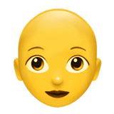 👩‍🦲 Woman: Bald Emoji on Apple macOS and iOS iPhones