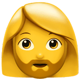 🧔‍♀️ Mulher: de barba Emoji nos Apple macOS e iOS iPhones