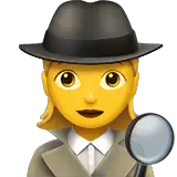 Детектив женщина Эмодзи на Apple macOS и iOS iPhone