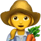 Фермер женщина Эмодзи на Apple macOS и iOS iPhone