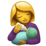 Woman Feeding Baby Emoji on Apple macOS and iOS iPhones