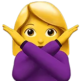 🙅‍♀️ Mujer haciendo el gesto de “no” Emoji en Apple macOS y iOS iPhones